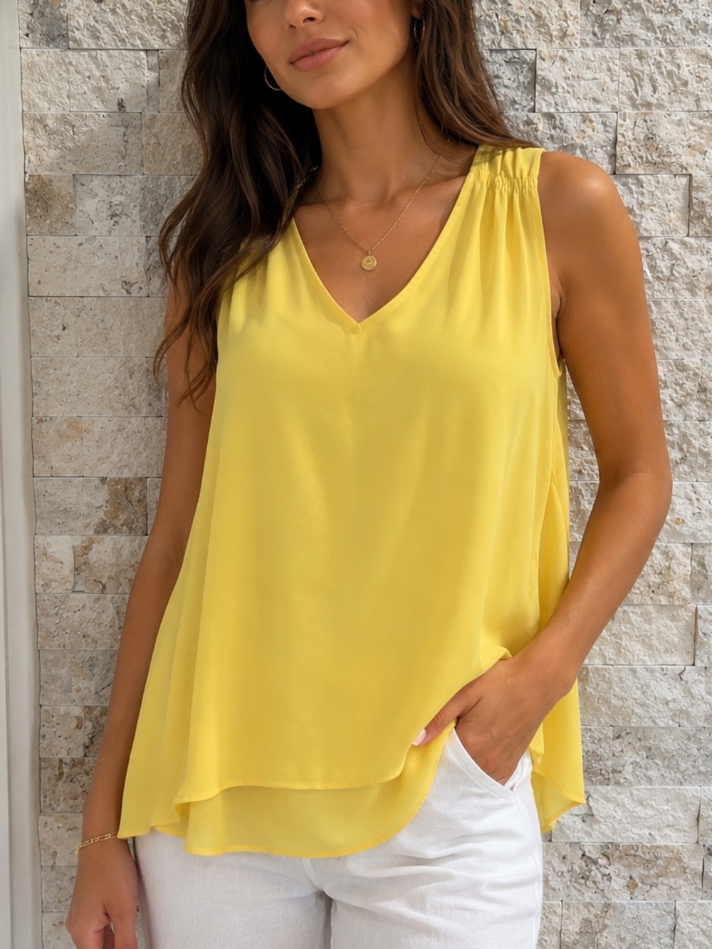 Signature Yellow V-Neck Sleeveless Camisole size xxl